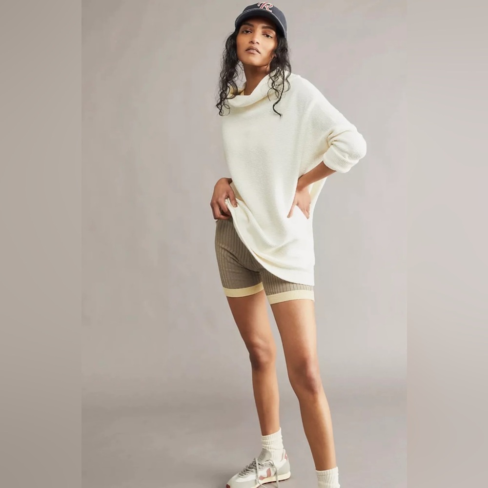 Free People Ottoman Slouchy Cream Cowl Neck Sweater